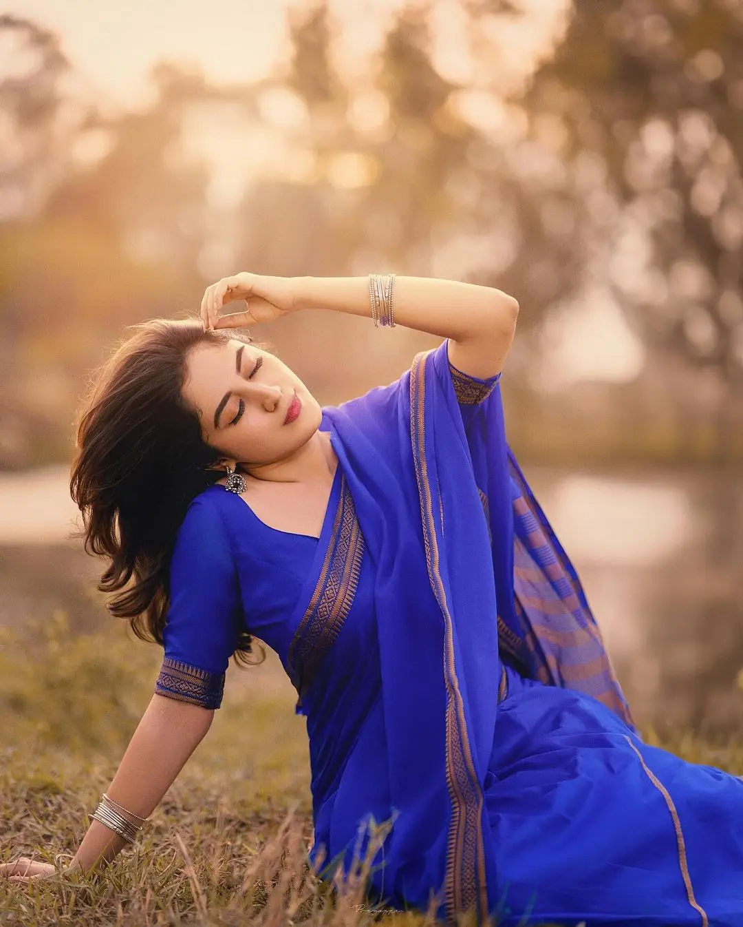 Kannada Actress Rachana Rai Stills in Blue Saree